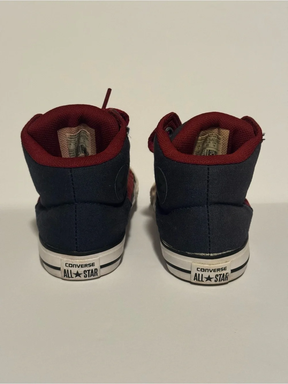 Converse All Star Burgundy and Navy High-Top Sneakers Kids Size 7